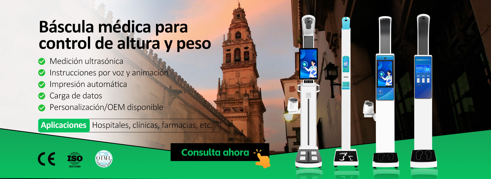 Báscula médica de altura y peso