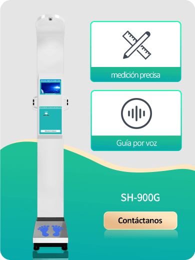 Báscula de altura y peso con monedero