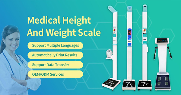 Portable Bluetooth Digital Scale With Height Rod , Medical Centers  Automatic Height And Weight Machine